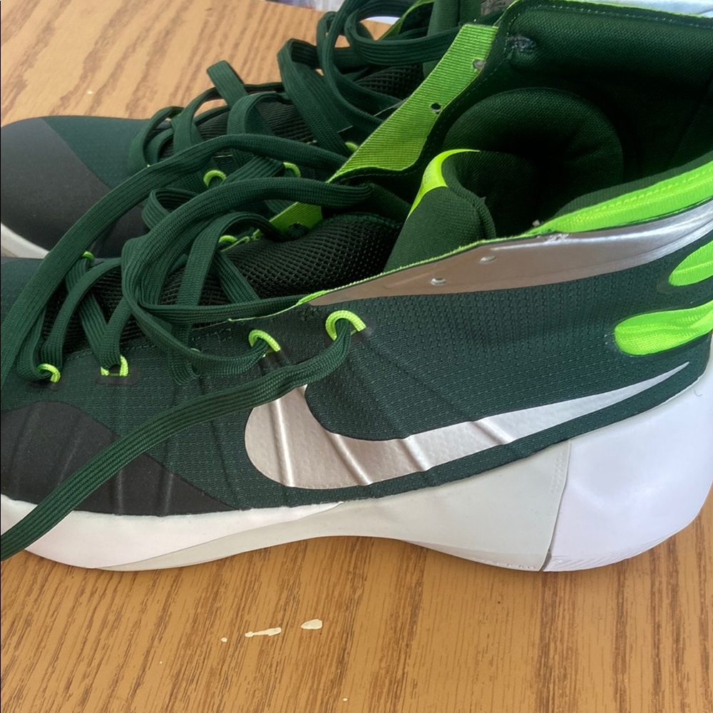 Nike Green and Silver Sneakers with Eye-Catching Design
